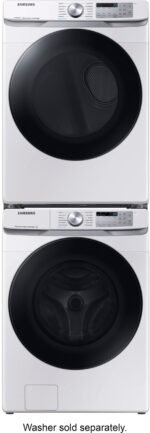 Samsung 7.5 Cu. Ft. Stackable Smart Electric Dryer Steam Sanitize+ White from Kings Outlet