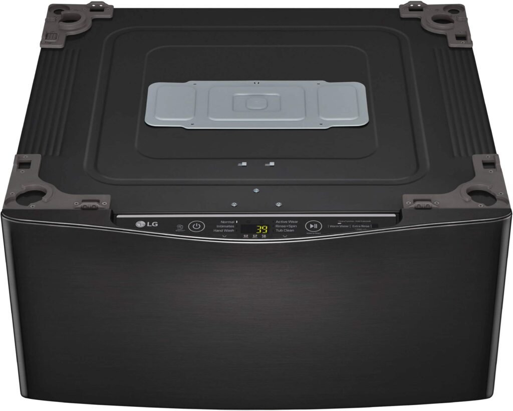 LG SideKick 1.0 Cu. Ft. High-Efficiency Top Load Pedestal Washer 3-Motion Technology Black Steel from Kings Outlet