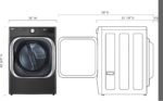LG 9.0 Cu. Ft. Stackable Smart Electric Dryer Steam Built-In Intelligence Black Steel from Kings Outlet