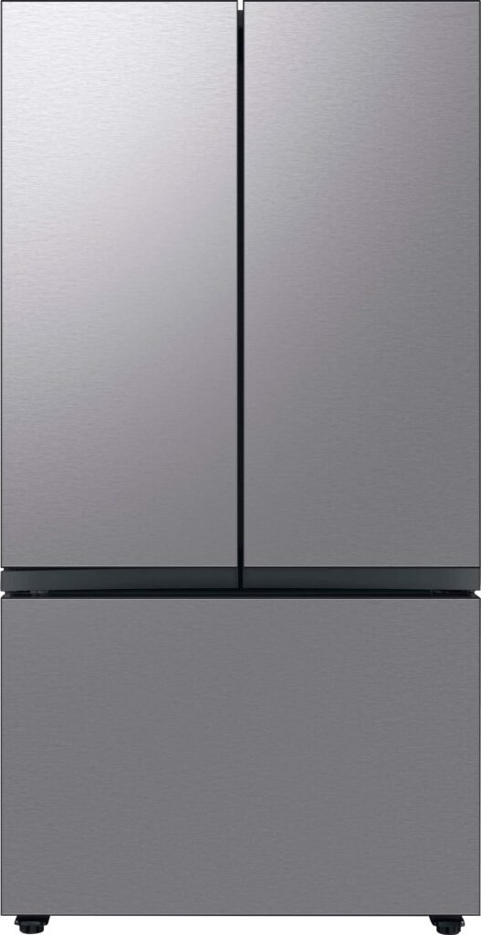 Samsung BESPOKE 30 cu. ft. 3-Door French Door Smart Refrigerator Beverage Center Stainless Steel from Kings Outlet