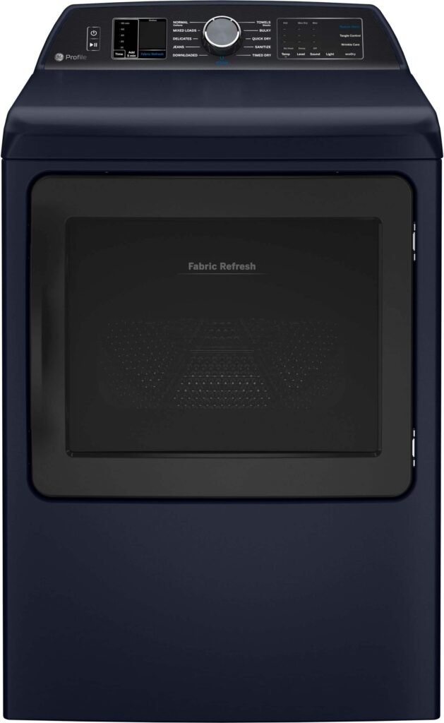 GE Profile 7.3 Cu. Ft. Smart Electric Dryer Fabric Refresh Steam Washer Link Sapphire from Kings Outlet