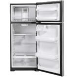 GE 17.5 Cu. Ft. Top-Freezer Refrigerator Edge-to-Edge Glass Shelves Stainless Steel from Kings Outlet