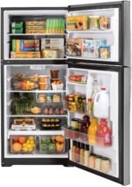 GE 21.9 Cu. Ft. Top-Freezer Refrigerator Garage Ready Performance Stainless Steel from Kings Outlet