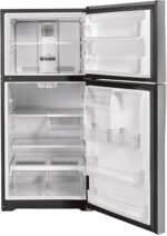 GE 21.9 Cu. Ft. Top-Freezer Refrigerator Garage Ready Performance Stainless Steel from Kings Outlet