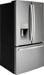 GE 25.6 Cu. Ft. French Door Refrigerator Space-Saving Ice Maker Stainless Steel from Kings Outlet