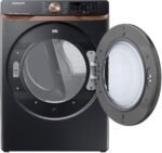 Samsung 7.5 Cu. Ft. Stackable Smart Electric Dryer Steam Sensor Dry Brushed Black from Kings Outlet