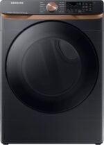 Samsung 7.5 Cu. Ft. Stackable Smart Gas Dryer Steam Sensor Dry Brushed Black from Kings Outlet