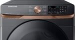 Samsung 7.5 Cu. Ft. Stackable Smart Gas Dryer Steam Sensor Dry Brushed Black from Kings Outlet