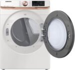 Samsung 7.5 Cu. Ft. Stackable Smart Electric Dryer Steam Sensor Dry Ivory from Kings Outlet