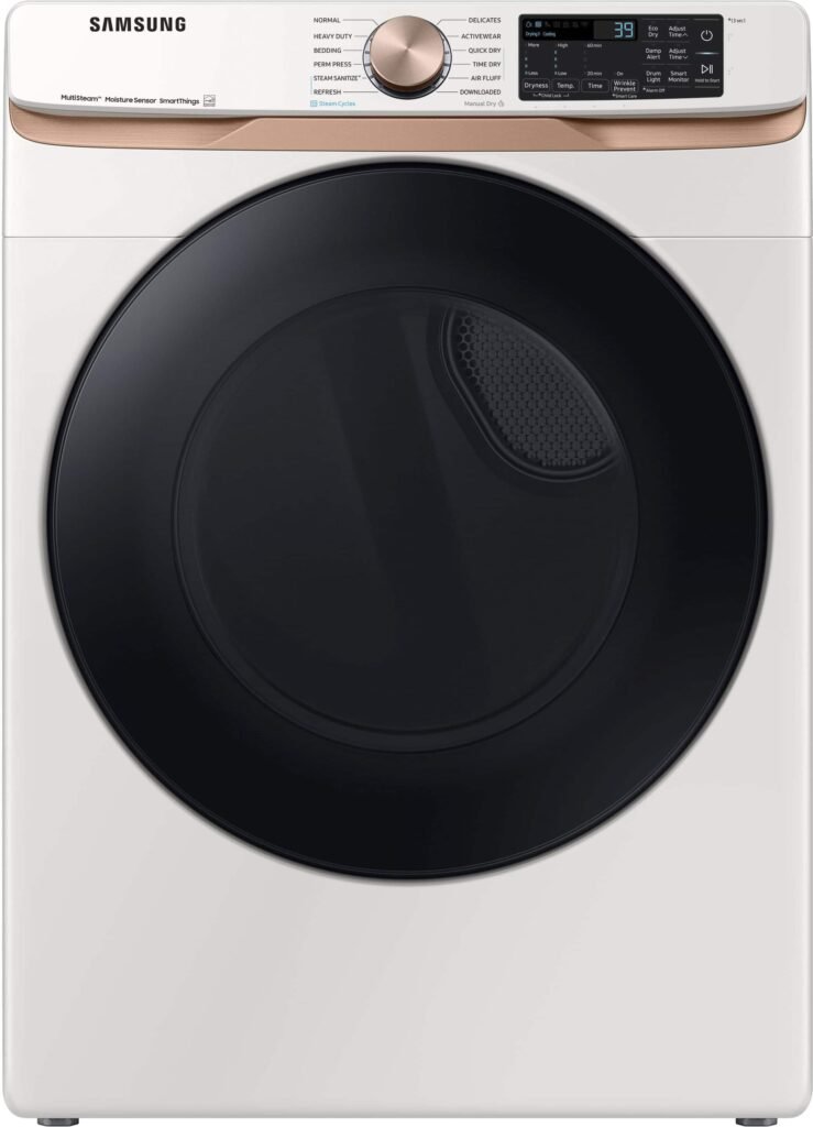 Samsung 7.5 Cu. Ft. Stackable Smart Gas Dryer Steam Sensor Dry Ivory from Kings Outlet