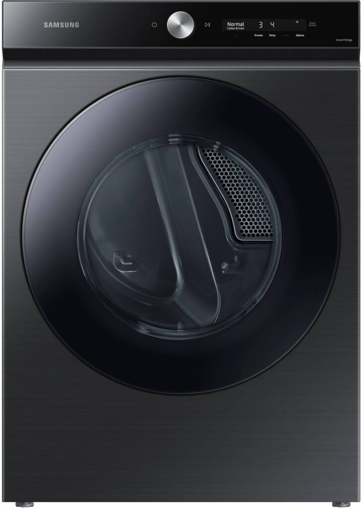 Samsung BESPOKE 7.6 Cu. Ft. Stackable Smart Electric Dryer Steam Super Speed Dry Brushed from Kings Outlet
