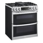 LG 6.9 Cu. Ft. Smart Slide-In Double Oven Gas True Convection Range EasyClean InstaView from Kings Outlet