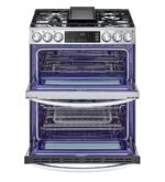 LG 6.9 Cu. Ft. Smart Slide-In Double Oven Gas True Convection Range EasyClean InstaView from Kings Outlet