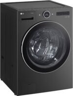 LG 5.0 Cu. Ft. High-Efficiency Stackable Smart Front Load Washer Steam TurboWash 360 Black from Kings Outlet