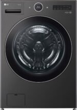 LG 5.0 Cu. Ft. High-Efficiency Stackable Smart Front Load Washer Steam TurboWash 360 Black from Kings Outlet