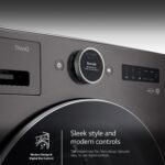 LG 5.0 Cu. Ft. High-Efficiency Stackable Smart Front Load Washer Steam TurboWash 360 Black from Kings Outlet