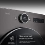 LG 7.4 Cu. Ft. Stackable Smart Electric Dryer TurboSteam Black Steel from Kings Outlet