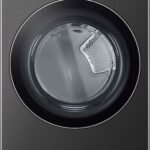 LG 7.4 Cu. Ft. Stackable Smart Gas Dryer TurboSteam Black Steel from Kings Outlet