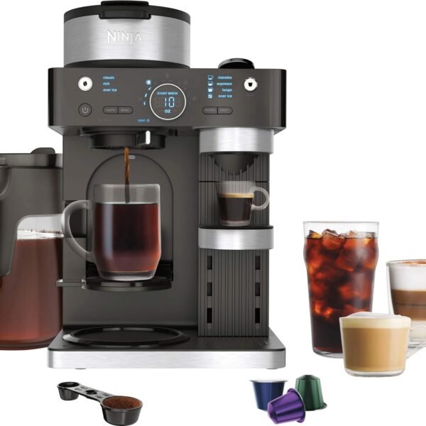 Ninja Espresso Coffee Barista System Single Serve Nespresso 12-Cup Carafe 4 Styles Ristretto Black from Kings Outlet