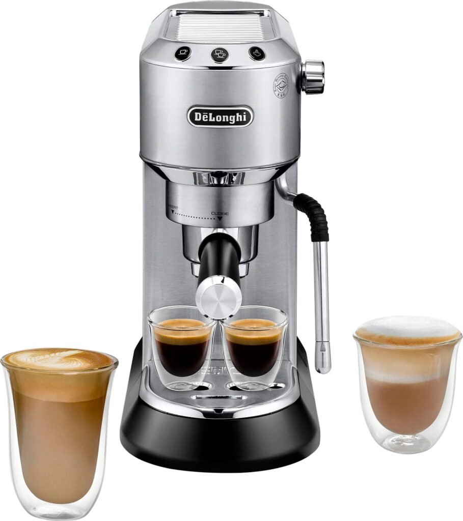 De Longhi EC885M Dedica Arte Pump Espresso Machine Stainless Steel from Kings Outlet