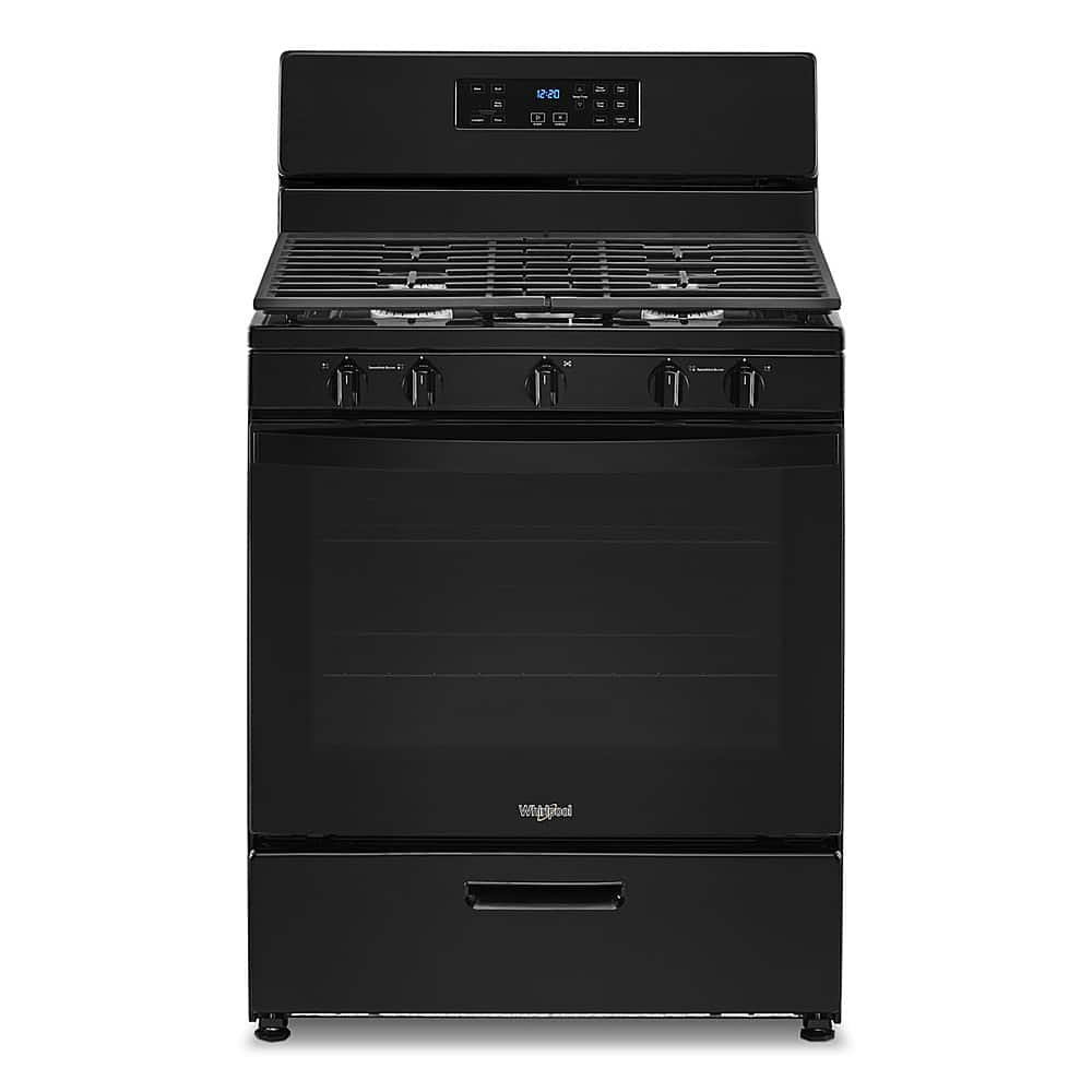 Whirlpool 5.1 Cu. Ft. Freestanding Gas Range Edge to Edge Cooktop Black from Kings Outlet