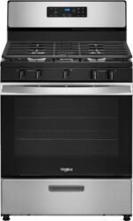 Whirlpool 5.1 Cu. Ft. Freestanding Gas Range Edge to Edge Cooktop Stainless Steel from Kings Outlet