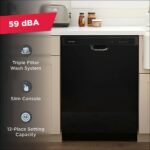 Amana 24" Front Control Built-In Dishwasher Triple Filter Wash 59 dBA Black from Kings Outlet