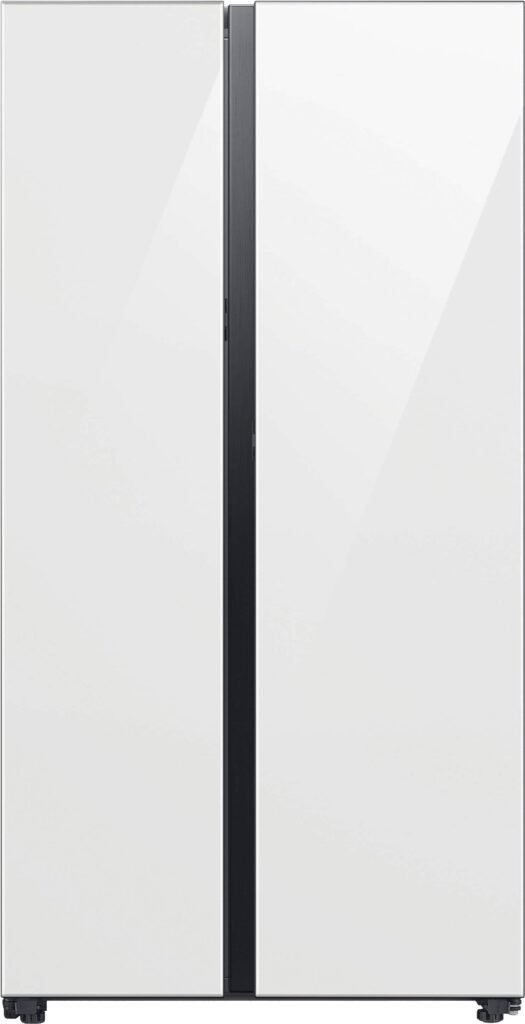 Samsung BESPOKE Side-by-Side Smart Refrigerator Beverage Center White Glass from Kings Outlet