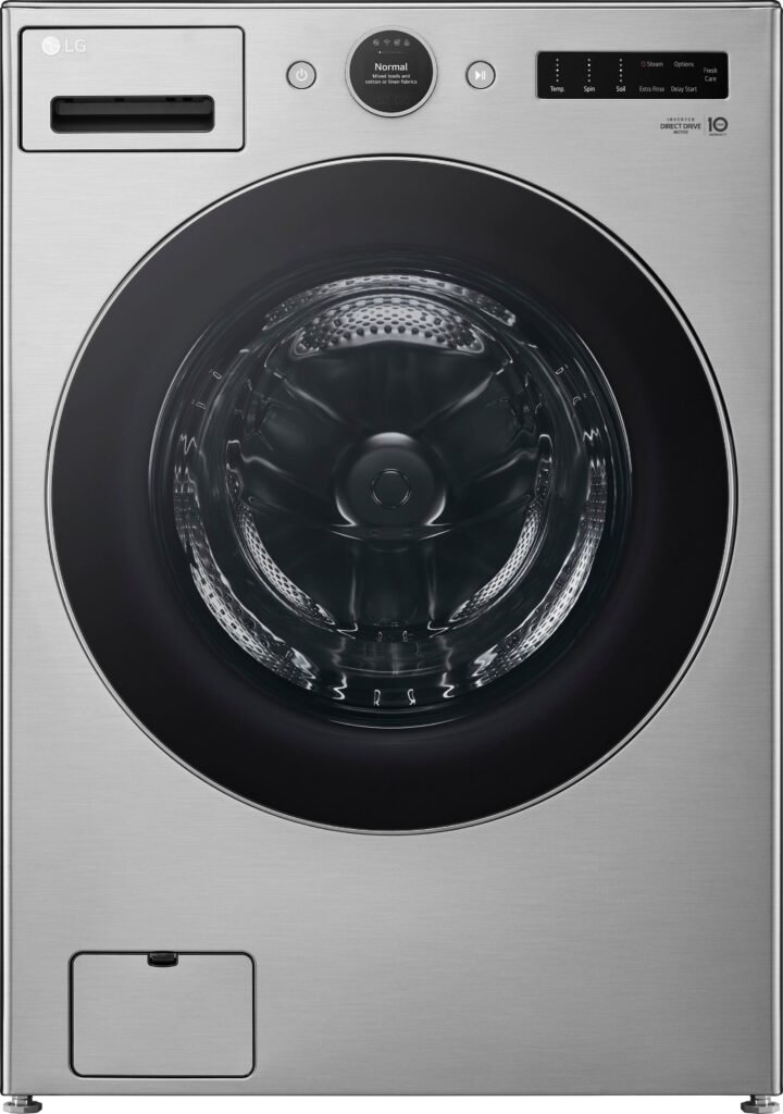 LG 4.5 Cu. Ft. High-Efficiency Stackable Smart Front Load Washer Steam TurboWash 360 Graphite from Kings Outlet