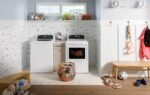 GE 7.4 Cu. Ft. Gas Dryer Sensor Dry White Matte Black from Kings Outlet