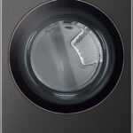 LG 7.4 Cu. Ft. Stackable Smart Electric Dryer Steam Sensor Dry Black Steel from Kings Outlet