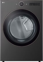LG 7.4 Cu. Ft. Stackable Smart Gas Dryer Steam Sensor Dry Black Steel from Kings Outlet