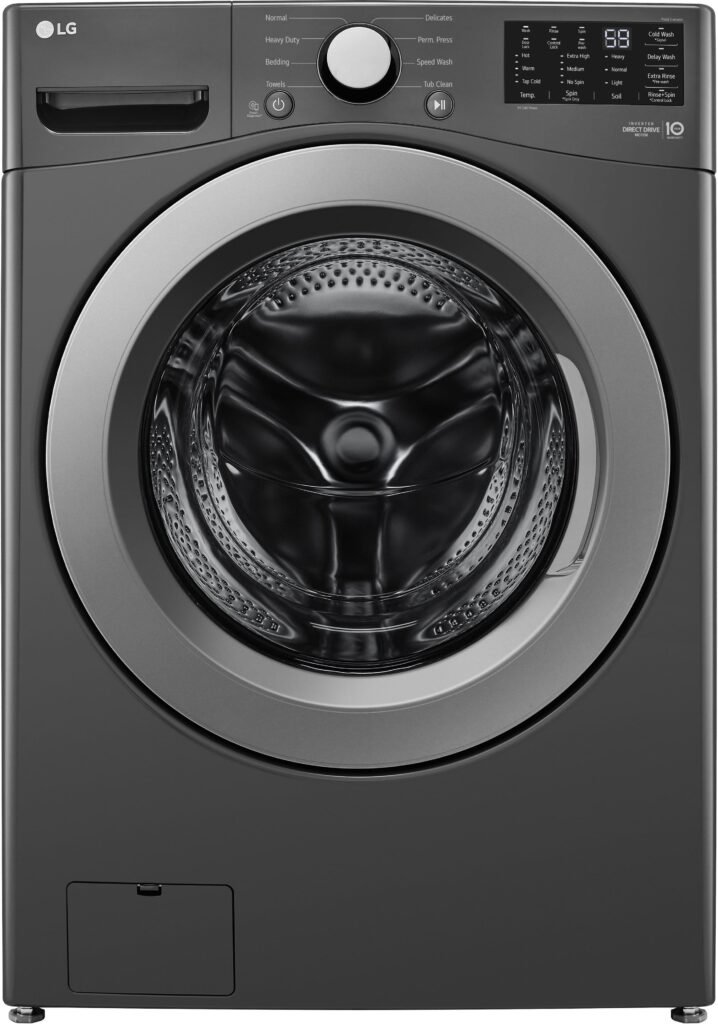 LG 5.0 Cu. Ft. High-Efficiency Stackable Front Load Washer 6Motion Technology Middle Black from Kings Outlet