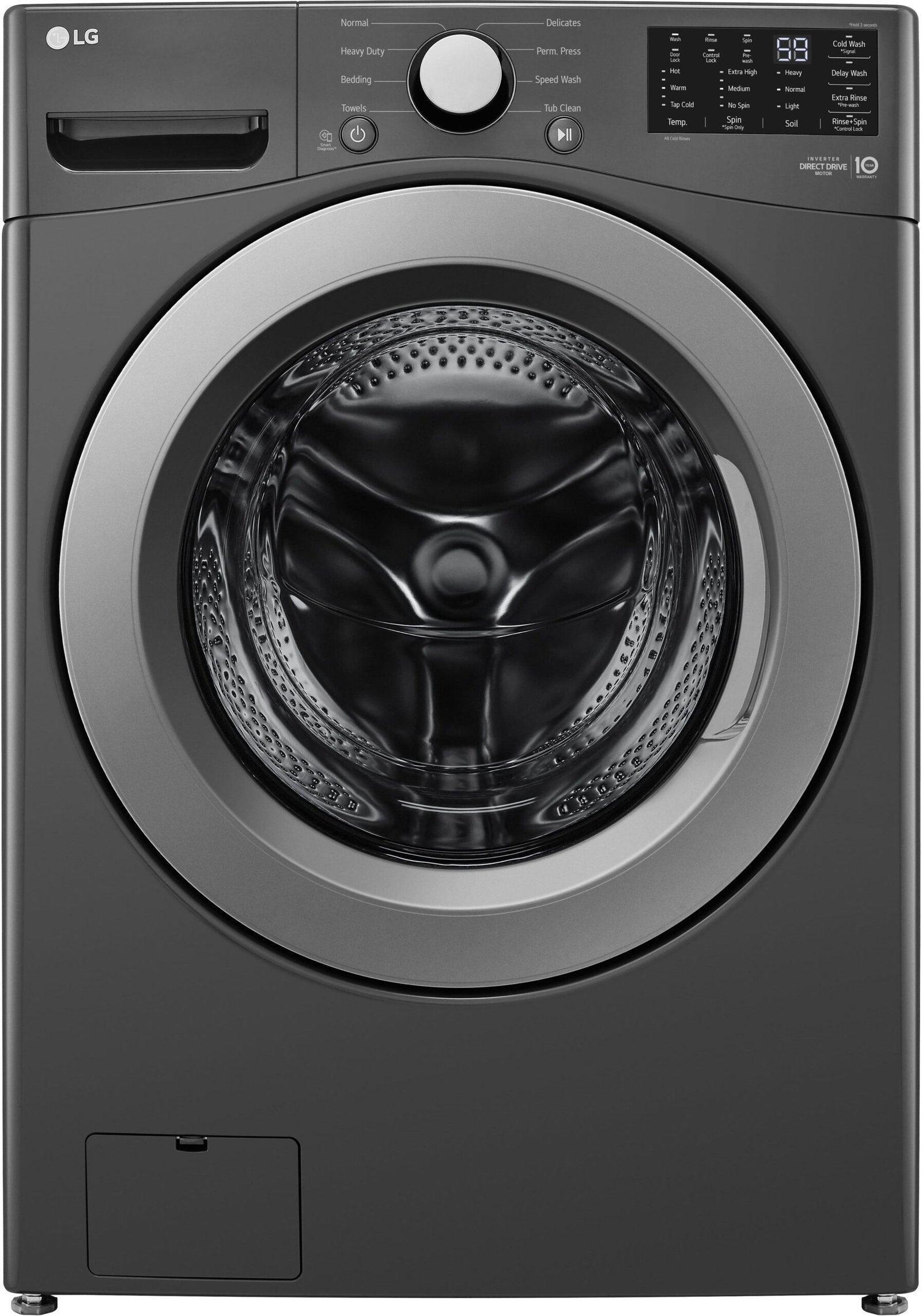 Kings Outlet LG 5.0 Cu. Ft. High-Efficiency Stackable Front Load Washer 6Motion Technology Middle Black LG 5.0 Cu. Ft. High-Efficiency Stackable Front Load Washer 6Motion Technology Middle Black from Kings Outlet