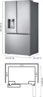 LG Counter-Depth MAX 25.5 Cu. Ft. French Door Smart Refrigerator Four Kinds of Ice from Kings Outlet