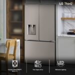 LG Counter-Depth MAX 25.5 Cu. Ft. French Door Smart Refrigerator Four Kinds of Ice from Kings Outlet