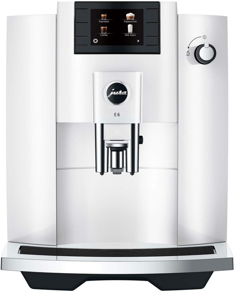 JURA E6 Espresso Machine Easy Cappuccino Function Piano White from Kings Outlet