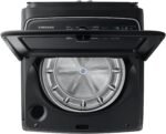 Samsung 5.5 Cu. Ft. High-Efficiency Smart Top Load Washer Super Speed Wash Brushed Black from Kings Outlet