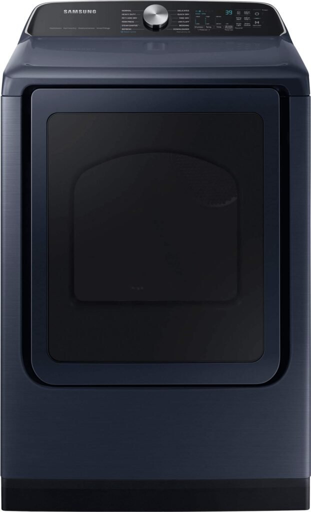 Samsung 7.4 Cu. Ft. Smart Electric Dryer Steam Pet Care Dry Brushed Navy from Kings Outlet