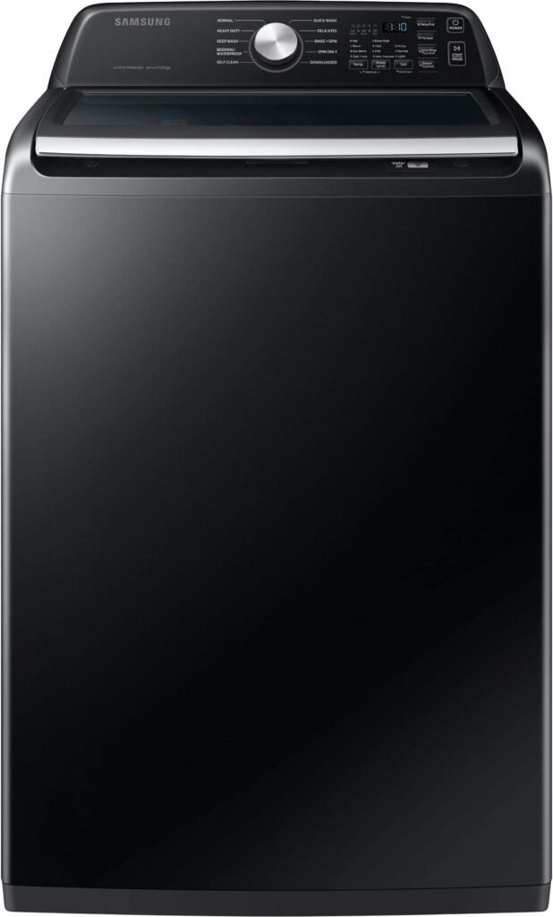 Samsung 4.6 Cu. Ft. High-Efficiency Smart Top Load Washer ActiveWave Agitator Black from Kings Outlet