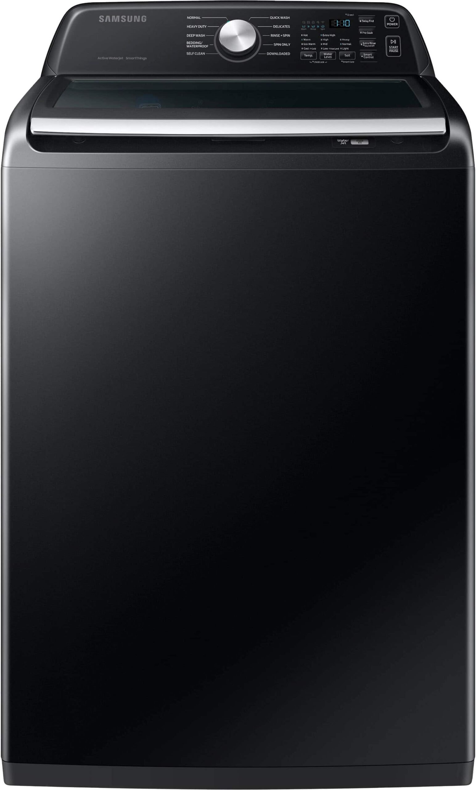 Kings Outlet Samsung 4.6 Cu. Ft. High-Efficiency Smart Top Load Washer ActiveWave Agitator Black Samsung 4.6 Cu. Ft. High-Efficiency Smart Top Load Washer ActiveWave Agitator Black from Kings Outlet