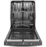 GE 24" Top Control Built-In Stainless Steel Tub Dishwasher 3rd Rack Sanitize Cycle 45 from Kings Outlet