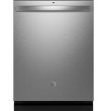 GE 24" Top Control Built-In Stainless Steel Tub Dishwasher 3rd Rack Sanitize Cycle 45 from Kings Outlet