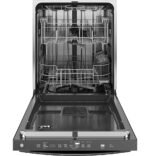 GE 24" Top Control Built-In Stainless Steel Tub Dishwasher 3rd Rack Sanitize Cycle 45 from Kings Outlet