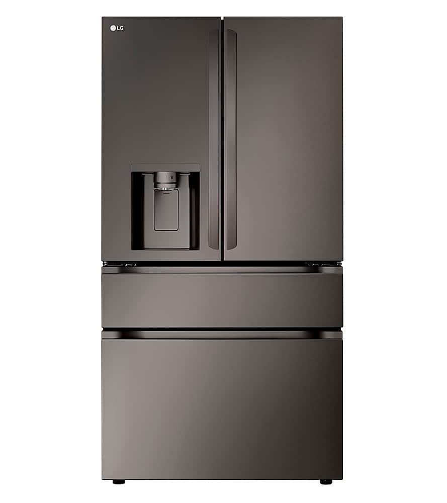 LG Standard-Depth MAX 28.6 Cu. Ft. 4-Door French Door Smart Refrigerator Full-Convert Drawer Black from Kings Outlet
