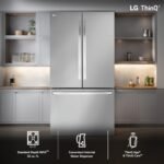 LG Standard-Depth MAX 31.7 Cu. Ft. French Door Smart Refrigerator Internal Water Dispenser Stainless from Kings Outlet