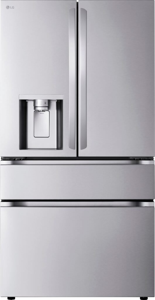 LG Standard-Depth MAX 28.6 Cu. Ft. 4-Door French Door Smart Refrigerator Full-Convert Drawer Stainless from Kings Outlet