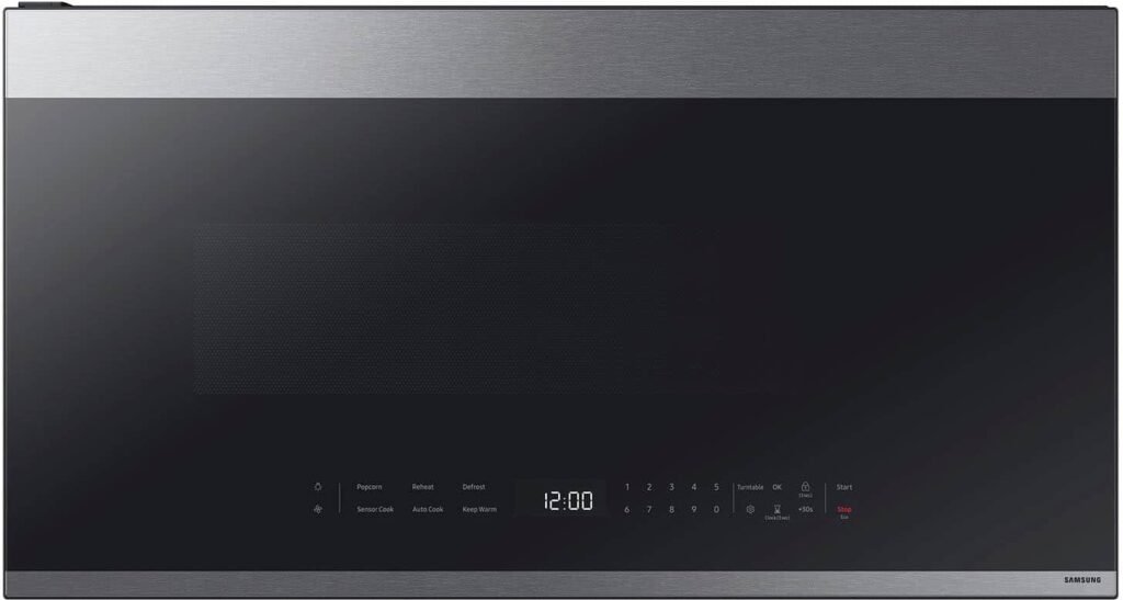 Samsung Bespoke 2.1 Cu. Ft. Over-the-Range Microwave Sensor Cooking Edge to Edge Glass Display from Kings Outlet