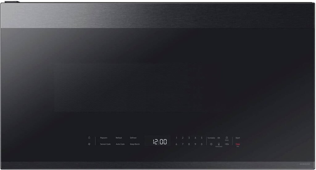 Samsung Bespoke 2.1 Cu. Ft. Over-the-Range Microwave Sensor Cooking Edge to Edge Glass Display from Kings Outlet