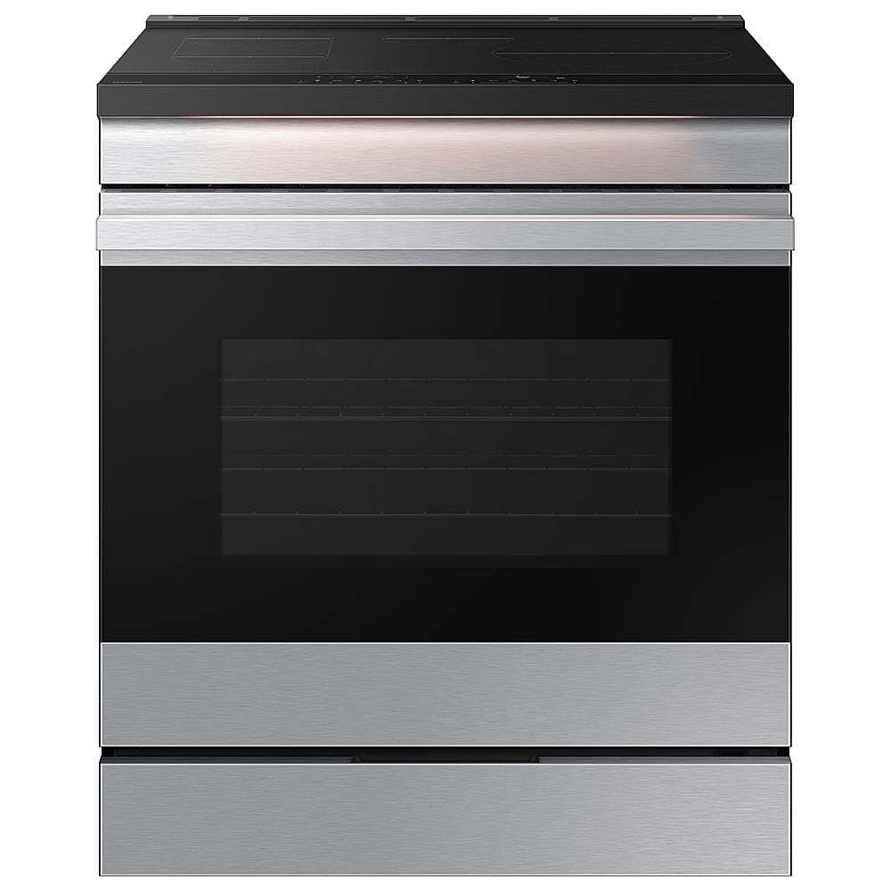 Samsung Bespoke 6.3 Cu. Ft. Slide-In Electric Induction Range Ambient Edge Lighting Stainless Steel from Kings Outlet